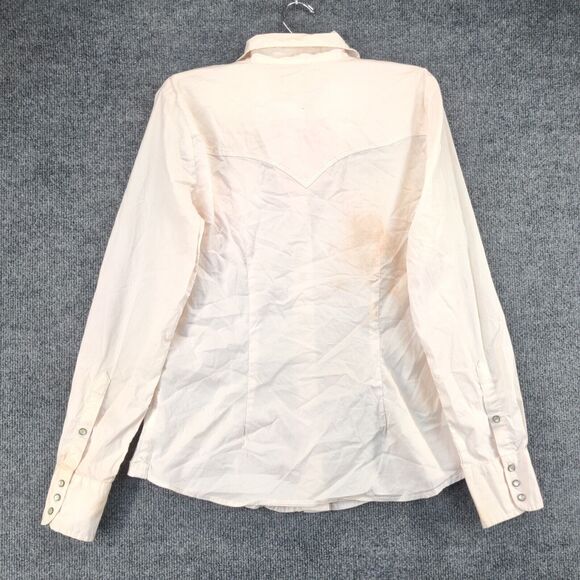 Marlboro Classics Pearl Snap Shirt Mens M Long Sleeve White Chest Pockets - Picture 6 of 13